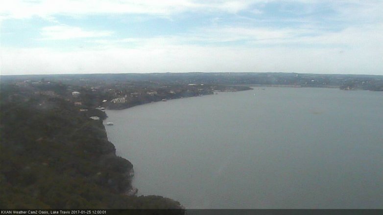 Lake Travis webcam, January 25, 2017 11:30 AM CT