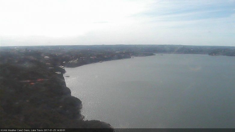 Lake Travis webcam, January 25, 2017 1:15 PM CT