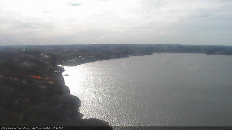Lake Travis webcam, January 25, 2017 1:45 PM CT