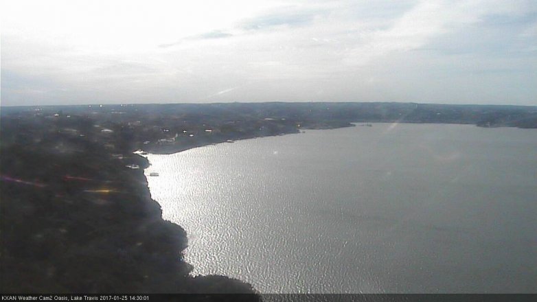 Lake Travis webcam, January 25, 2017 2:00 PM CT