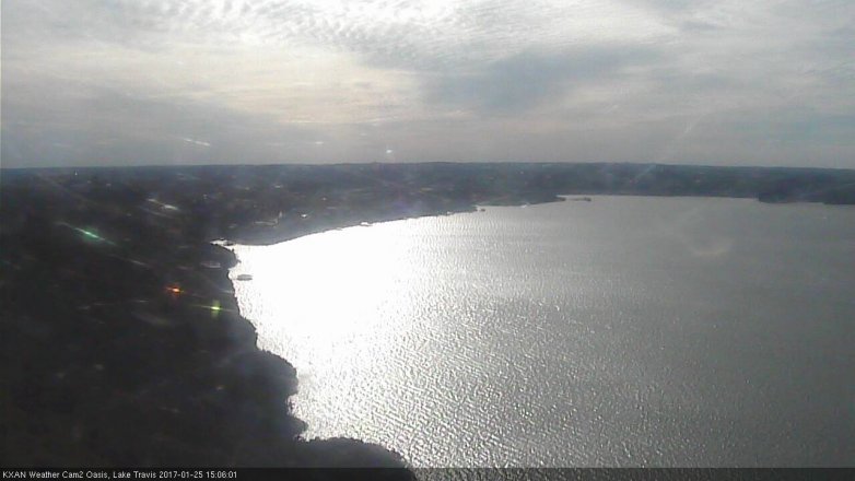 Lake Travis webcam, January 25, 2017 2:35 PM CT
