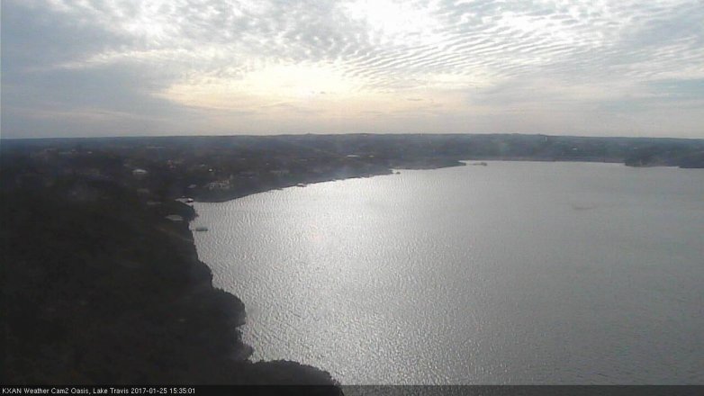 Lake Travis webcam, January 25, 2017 3:05 PM CT