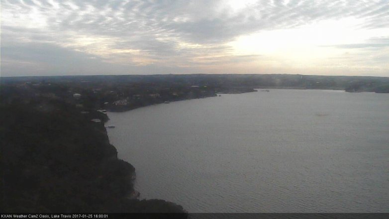 Lake Travis webcam, January 25, 2017 3:20 PM CT