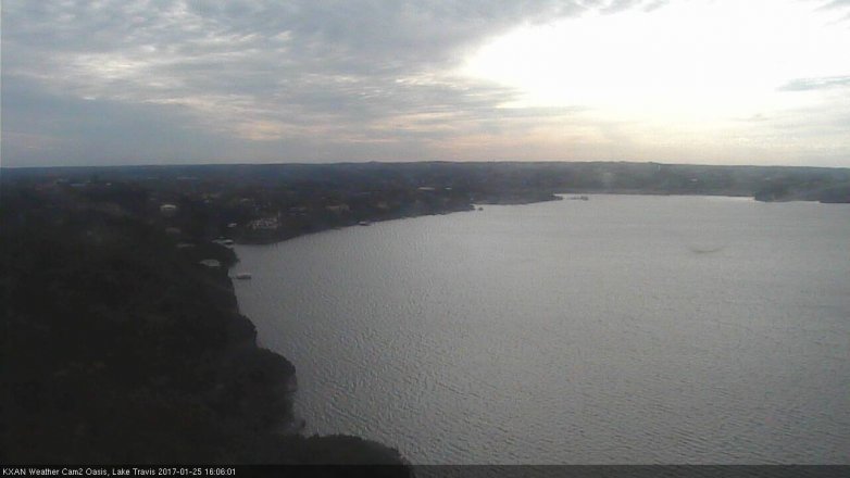 Lake Travis webcam, January 25, 2017 3:35 PM CT