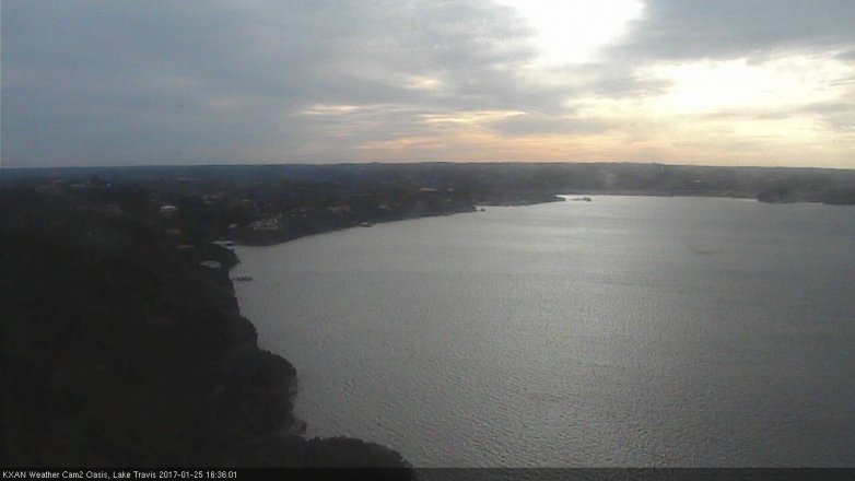 Lake Travis webcam, January 25, 2017 3:45 PM CT