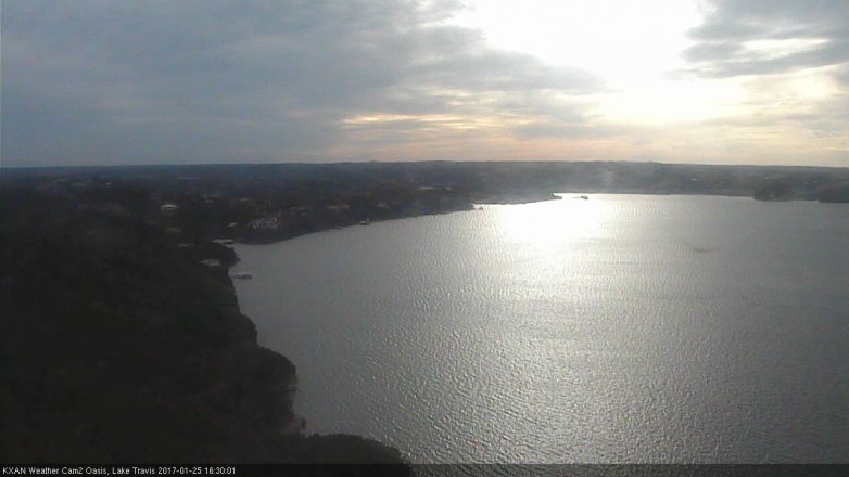 Lake Travis webcam, January 25, 2017 4:00 PM CT