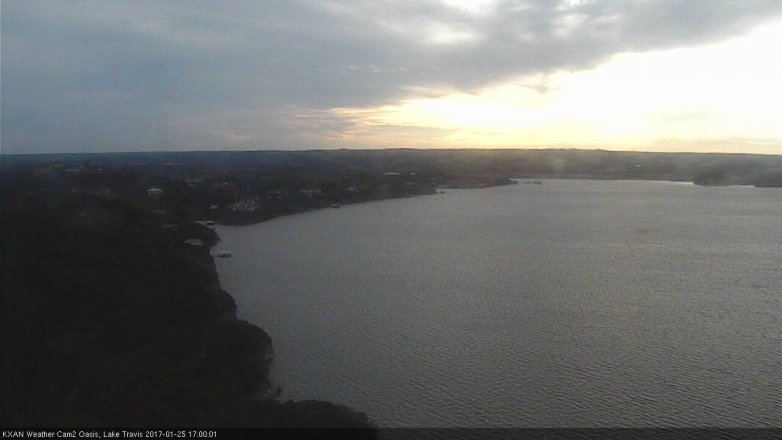 Lake Travis webcam, January 25, 2017 4:15 PM CT