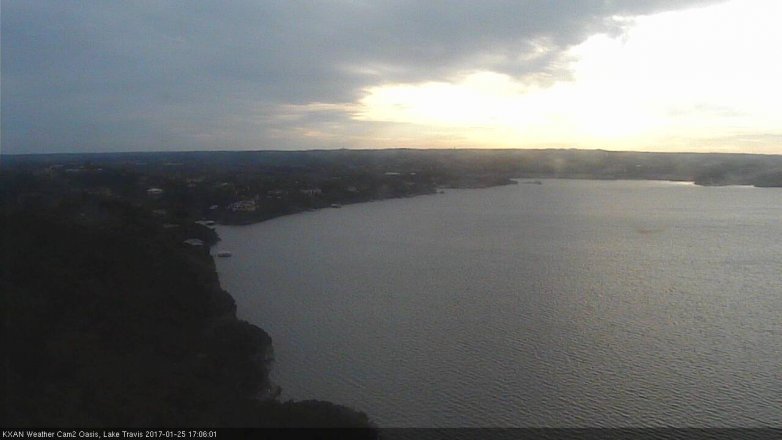 Lake Travis webcam, January 25, 2017 4:20 PM CT