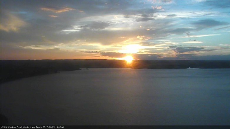 Lake Travis webcam, January 25, 2017 5:10 PM CT