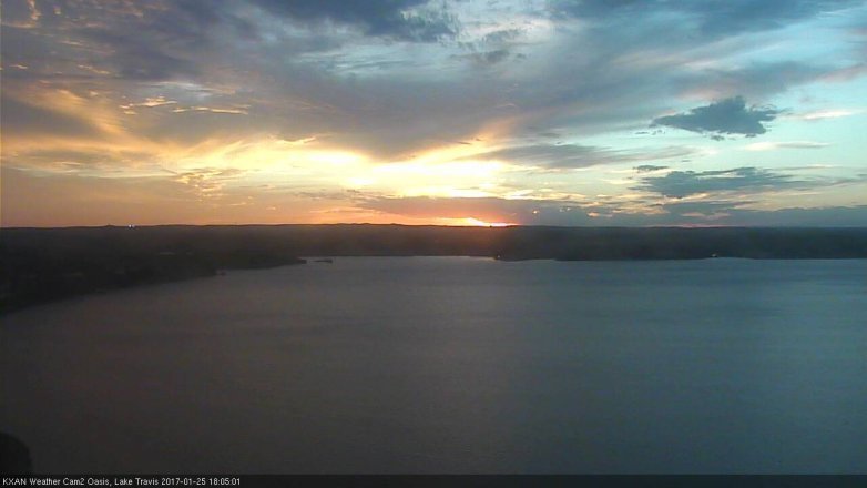Lake Travis webcam, January 25, 2017 5:25 PM CT