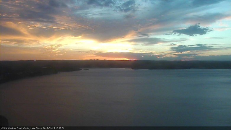 Lake Travis webcam, January 25, 2017 5:30 PM CT