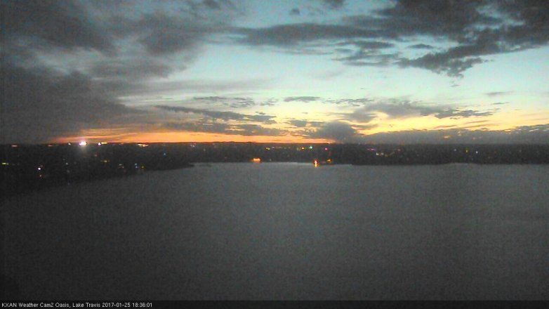 Lake Travis webcam, January 25, 2017 5:40 PM CT