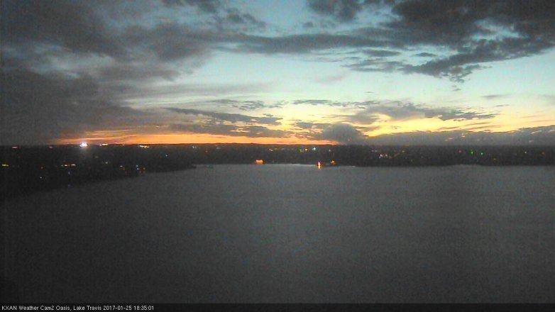 Lake Travis webcam, January 25, 2017 5:45 PM CT