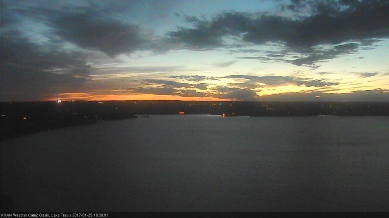 Lake Travis webcam, January 25, 2017 5:55 PM CT