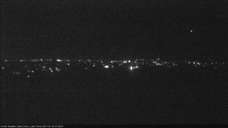 Lake Travis webcam, January 25, 2017 8:30 PM CT