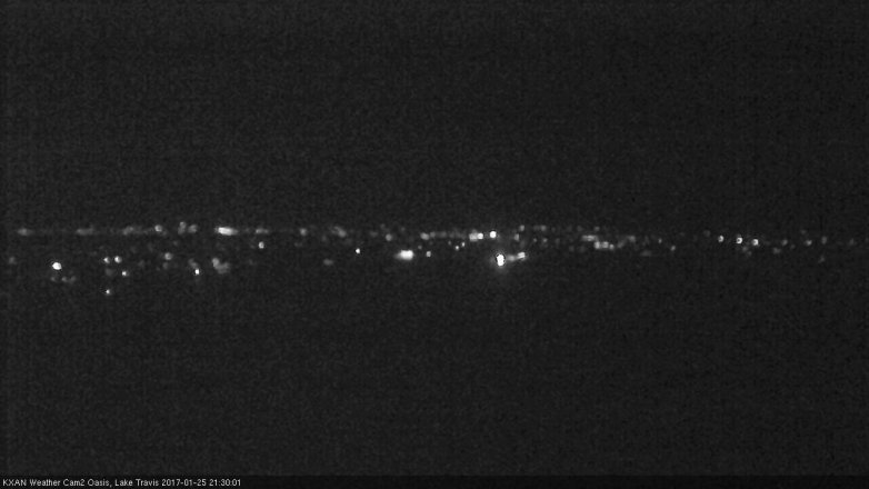 Lake Travis webcam, January 25, 2017 9:00 PM CT