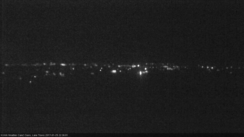 Lake Travis webcam, January 25, 2017 9:50 PM CT