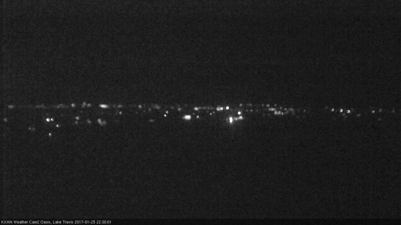 Lake Travis webcam, January 25, 2017 10:00 PM CT