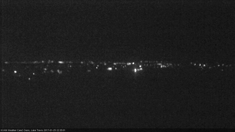 Lake Travis webcam, January 25, 2017 10:05 PM CT