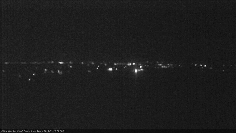 Lake Travis webcam, January 25, 2017 11:30 PM CT