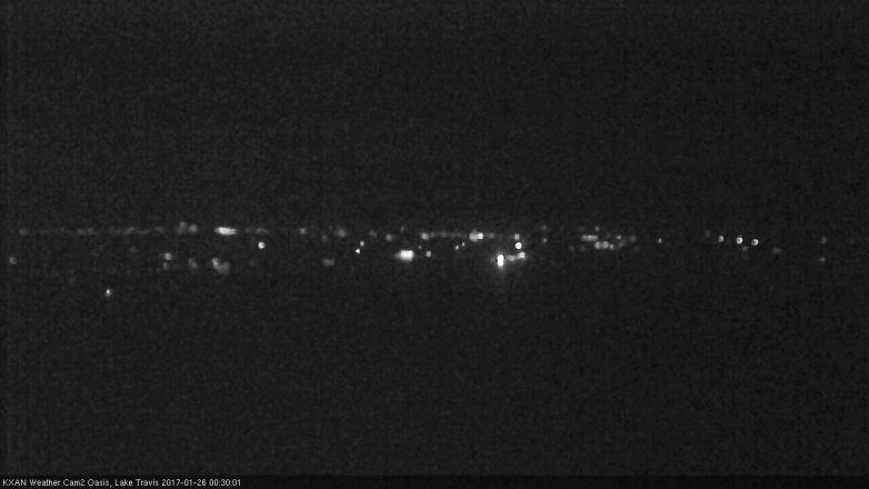 Lake Travis webcam, January 25, 2017 11:40 PM CT