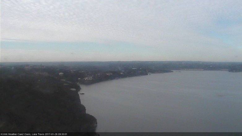 Lake Travis webcam, January 26, 2017 9:00 AM CT