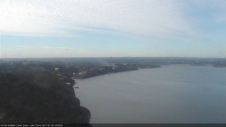 Lake Travis webcam, January 26, 2017 9:30 AM CT