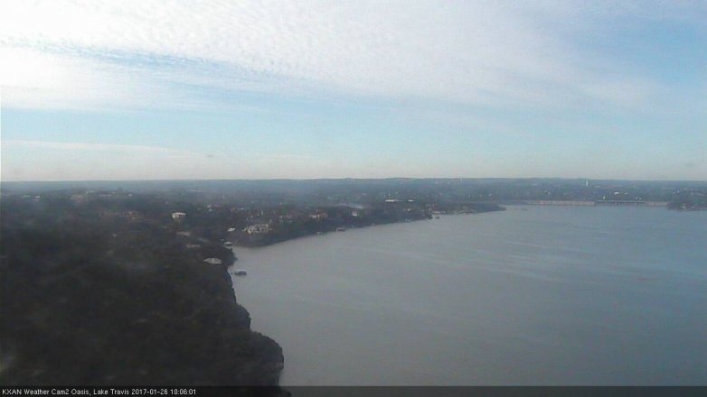Lake Travis webcam, January 26, 2017 9:35 AM CT