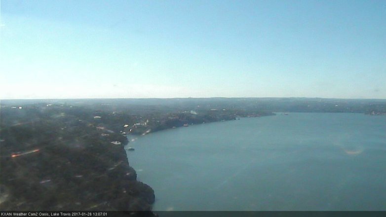 Lake Travis webcam, January 26, 2017 12:15 PM CT