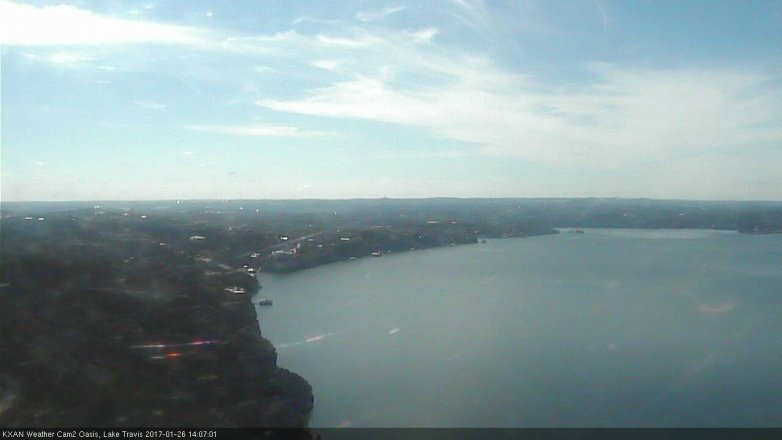 Lake Travis webcam, January 26, 2017 1:15 PM CT