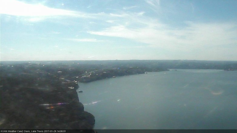 Lake Travis webcam, January 26, 2017 1:35 PM CT