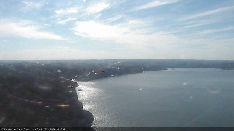 Lake Travis webcam, January 26, 2017 1:45 PM CT