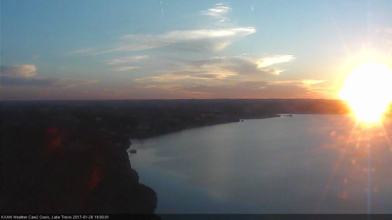 Lake Travis webcam, January 26, 2017 5:10 PM CT