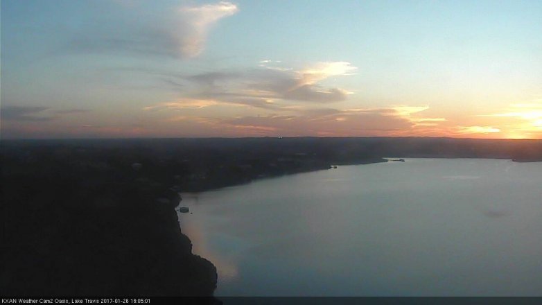 Lake Travis webcam, January 26, 2017 5:15 PM CT