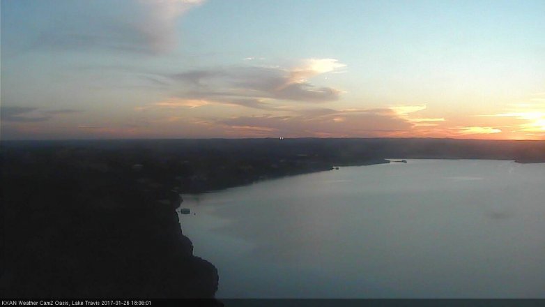 Lake Travis webcam, January 26, 2017 5:20 PM CT