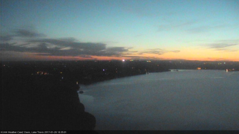 Lake Travis webcam, January 26, 2017 5:50 PM CT