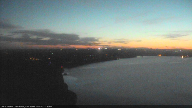 Lake Travis webcam, January 26, 2017 5:55 PM CT