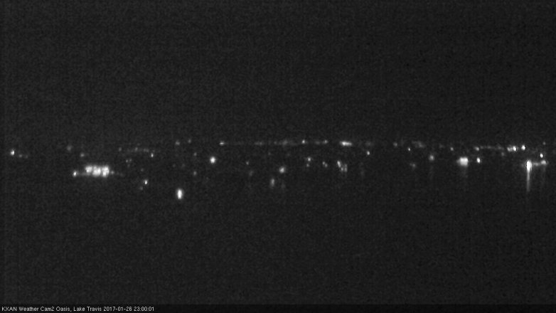 Lake Travis webcam, January 26, 2017 10:30 PM CT