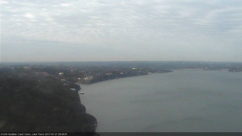 Lake Travis webcam, January 27, 2017 9:00 AM CT