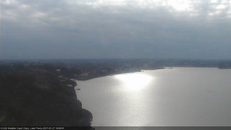 Lake Travis webcam, January 27, 2017 3:25 PM CT