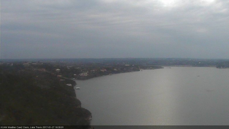 Lake Travis webcam, January 27, 2017 4:00 PM CT