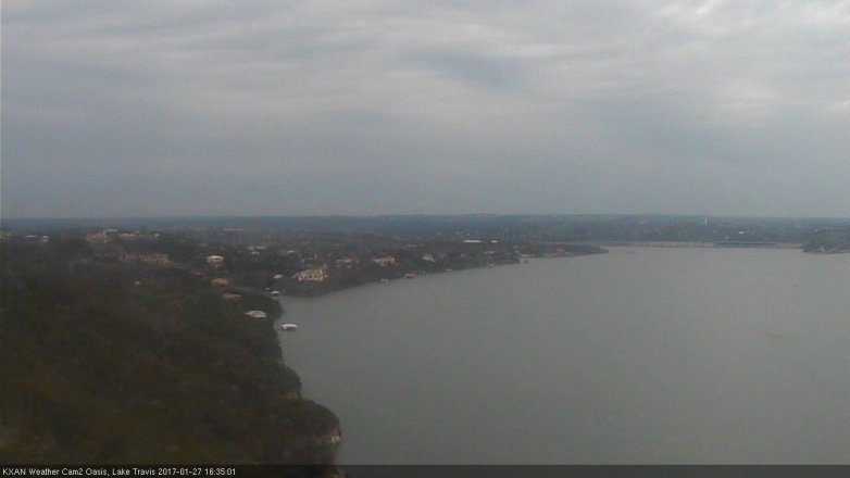 Lake Travis webcam, January 27, 2017 4:05 PM CT