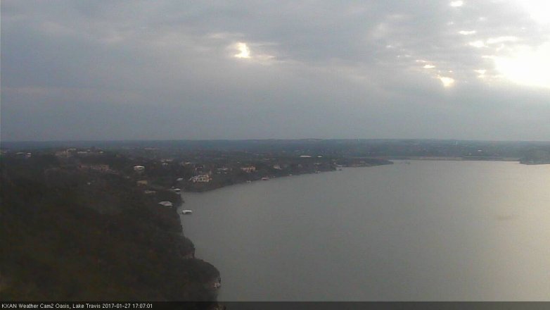 Lake Travis webcam, January 27, 2017 4:15 PM CT