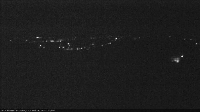 Lake Travis webcam, January 27, 2017 9:00 PM CT
