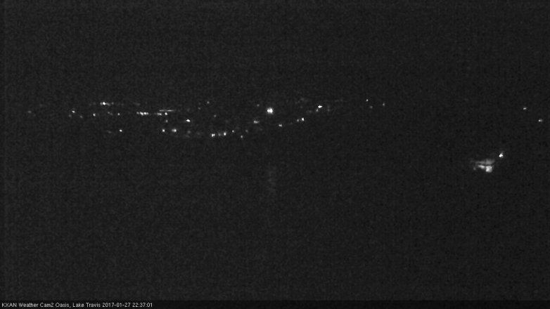 Lake Travis webcam, January 27, 2017 9:45 PM CT