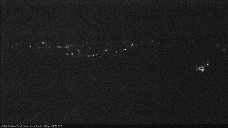 Lake Travis webcam, January 27, 2017 10:00 PM CT