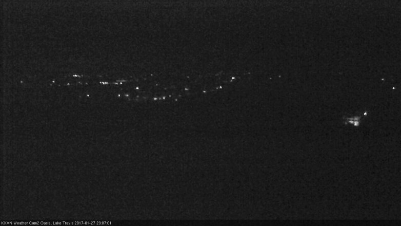 Lake Travis webcam, January 27, 2017 10:15 PM CT