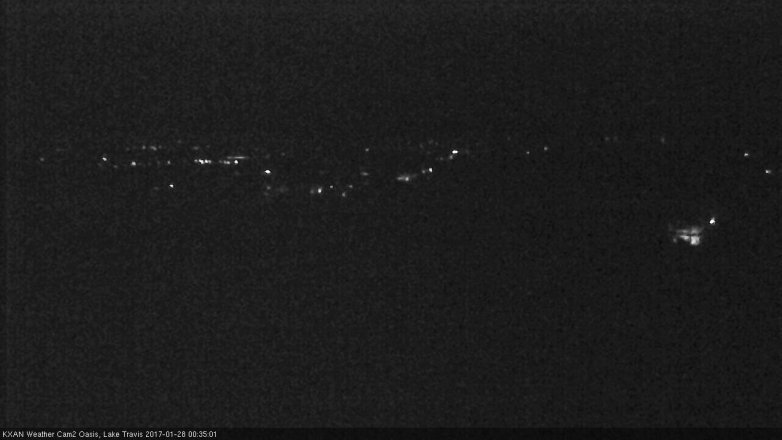 Lake Travis webcam, January 27, 2017 11:45 PM CT