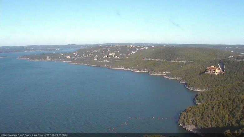 Lake Travis webcam, January 28, 2017 9:00 AM CT