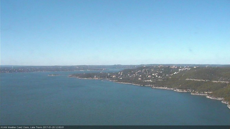 Lake Travis webcam, January 28, 2017 11:30 AM CT